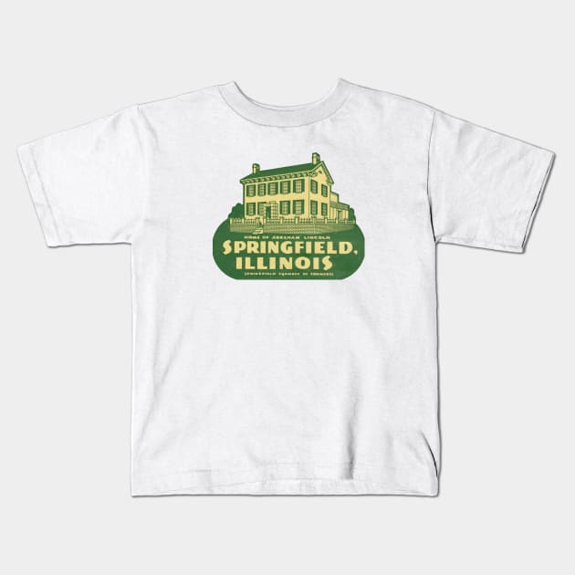 Visit Springfield Illinois Kids T-Shirt by historicimage